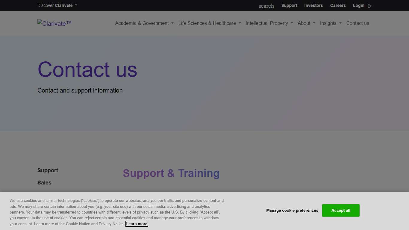 How to Contact Us Clarivate