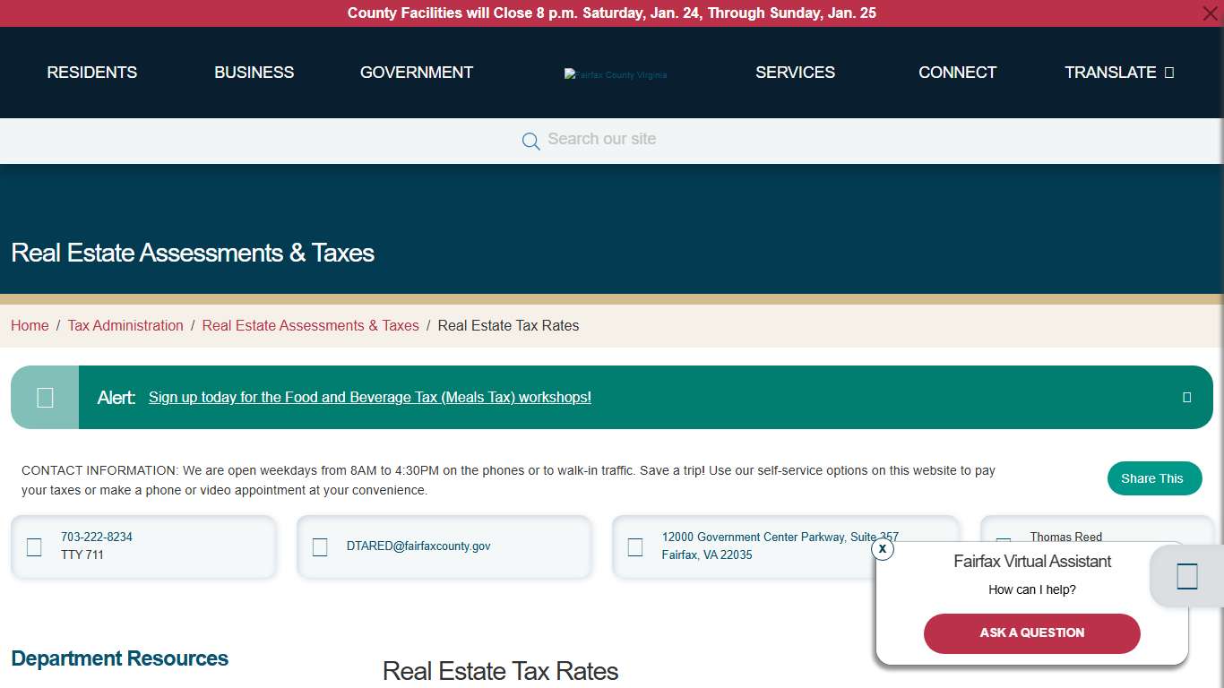 Real Estate Tax Rates Tax Administration