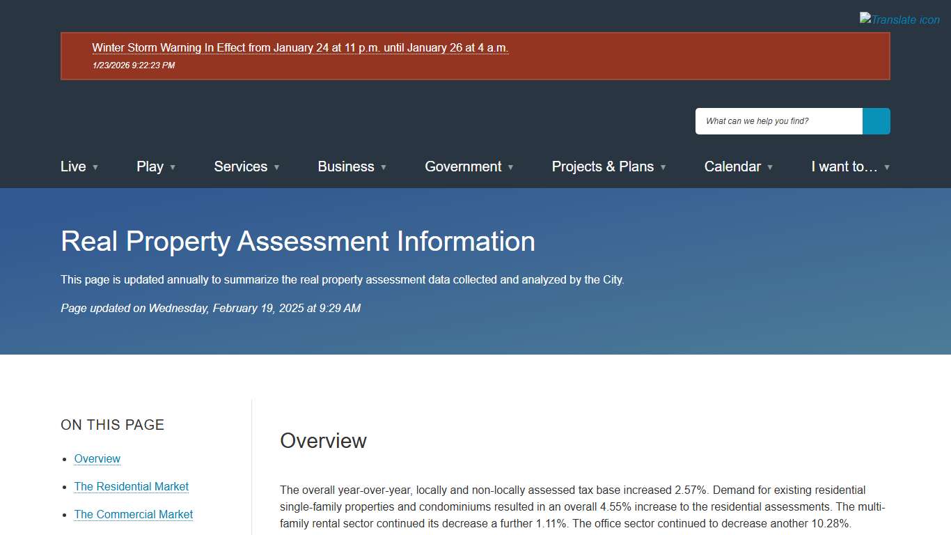 [Current] Real Property Assessment Information City of Alexandria, VA